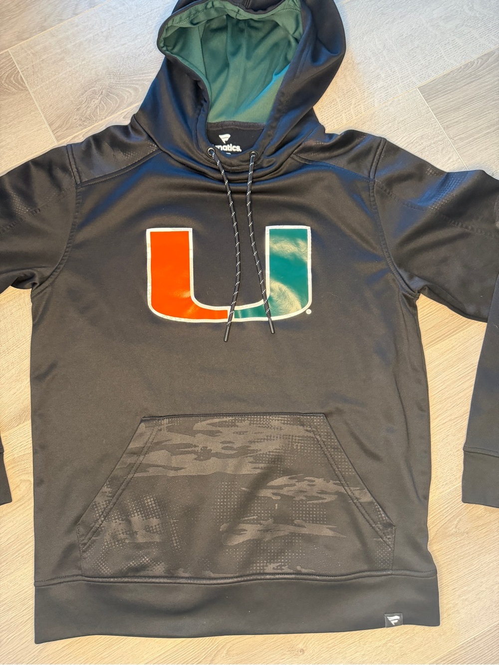 Fanatics Miami Hurricanes Performance Pullover Hoodie Black Mens M - Picture 4 of 6